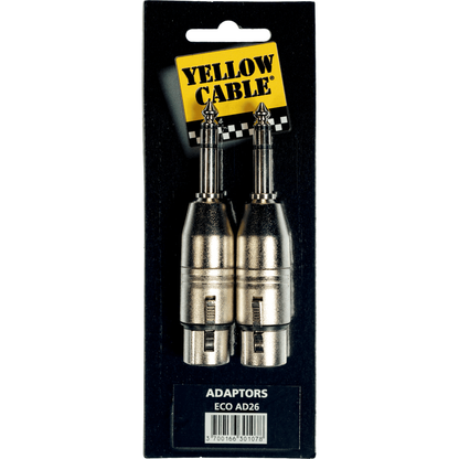 1/4 TRS Jack to Female XLR Adapter by Yellow Cable | Set of 2