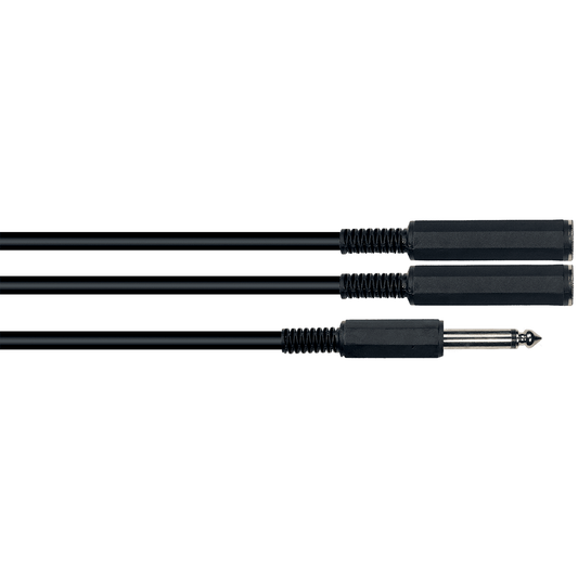2 X 1/4" Mono Female / 1/4" Mono Male | Audio Cable | By Yellow Cable