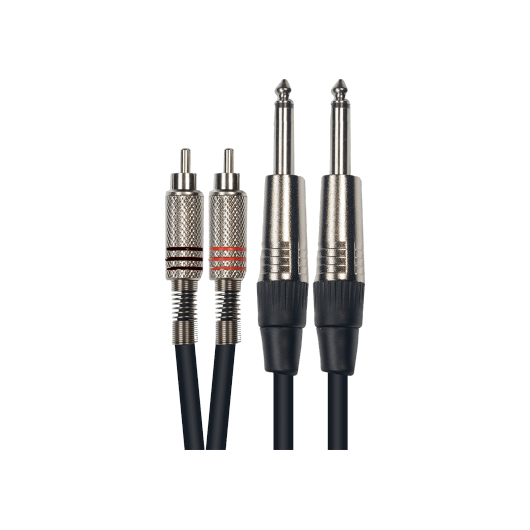 2 X RCA Male - 2 X 1/4" Stereo Jack Male 3M | Audio Cable | By Yellow Cable