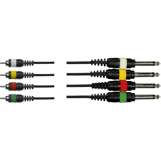 4 x Jack Мono Мale/4 x RCA Male - 3m | Audio Cable | By Yellow Cable