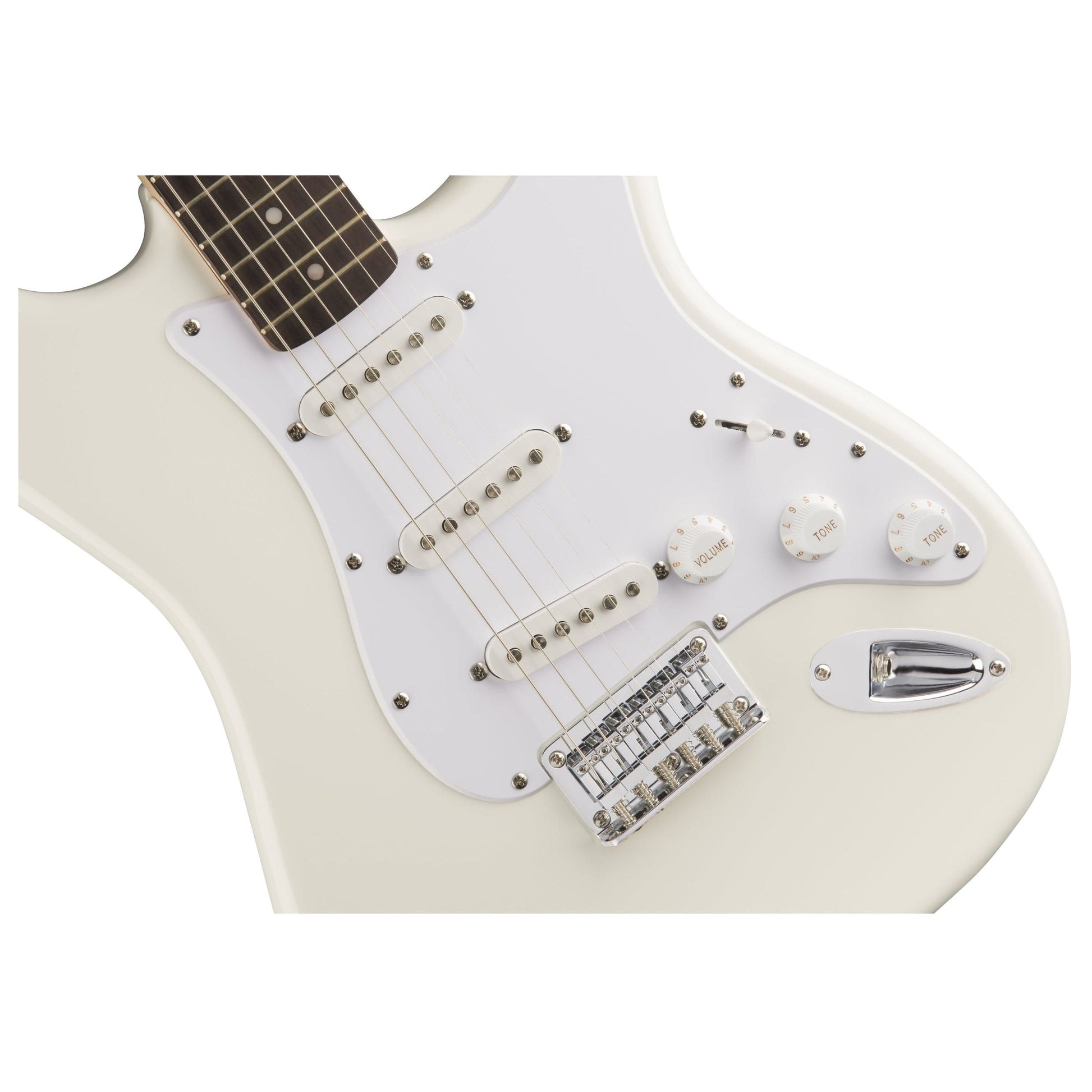 Fender Squier Bullet Stratocaster HT | Arctic White | Electric Guitar with Poplar Body | Maple Neck Indian Laurel Fingerboard | 3 Single-coil Pickups | Hardtail Bridge
