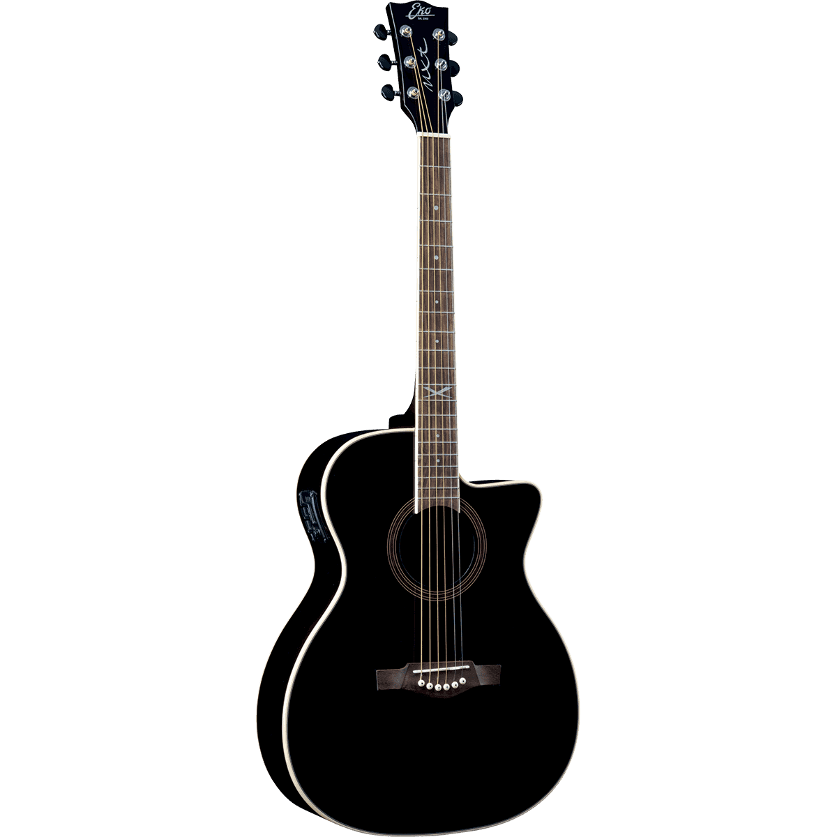 NXT A100ce Electro-Acoustic Guitar by EKO | Auditorium Cutaway with Pickup | Black