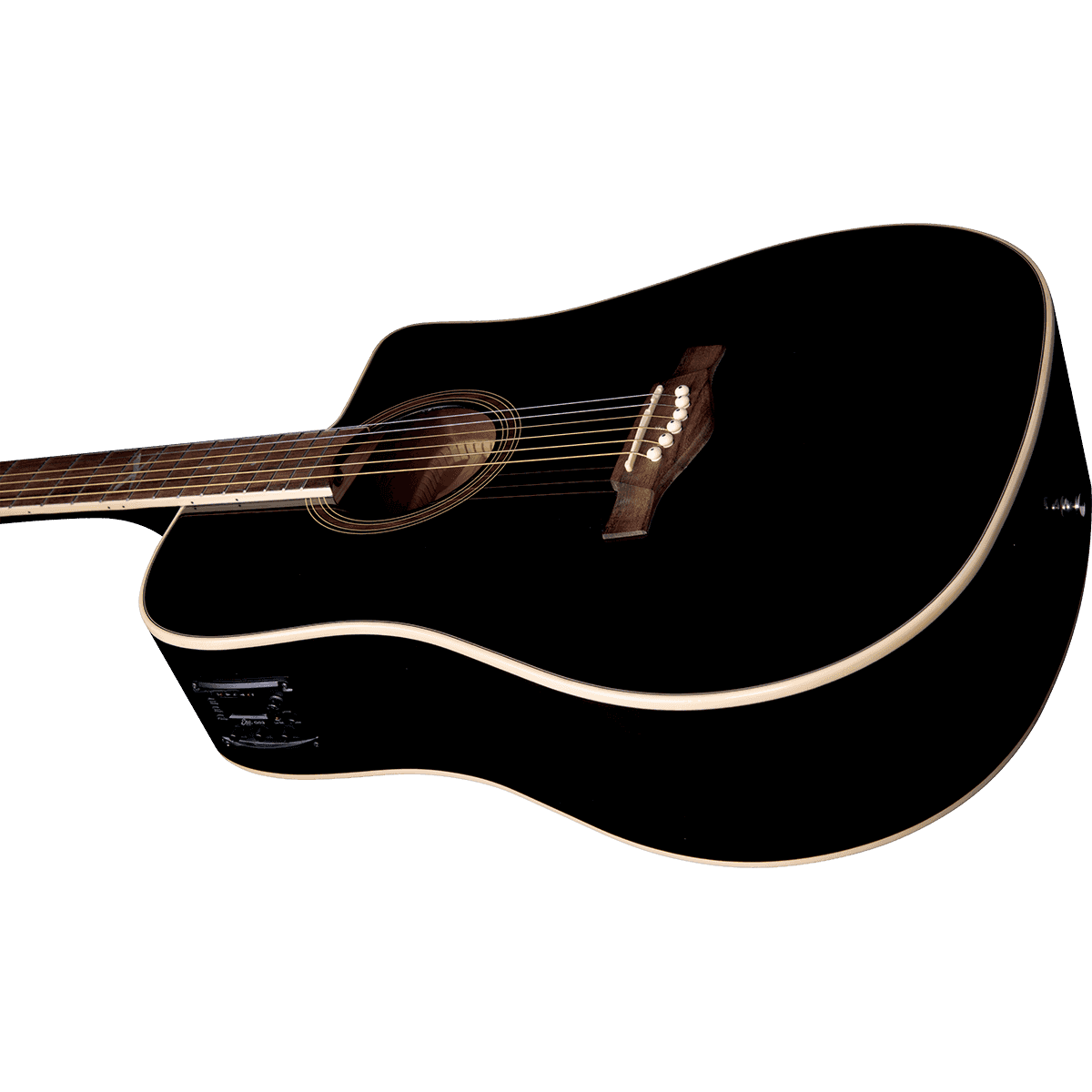 NXT-D100CWE-STBK Electro-Acoustic Guitar by EKO | Dreadnought Cutaway | Black | GEA NXT-D100CWE-STBK