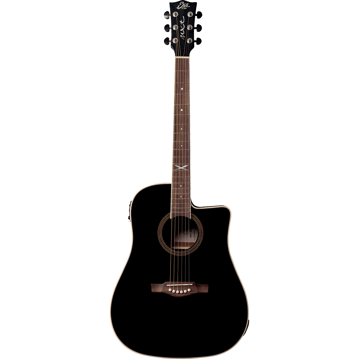NXT-D100CWE-STBK Electro-Acoustic Guitar by EKO | Dreadnought Cutaway | Black | GEA NXT-D100CWE-STBK
