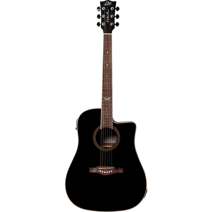 NXT-D100CWE-STBK Electro-Acoustic Guitar by EKO | Dreadnought Cutaway | Black | GEA NXT-D100CWE-STBK