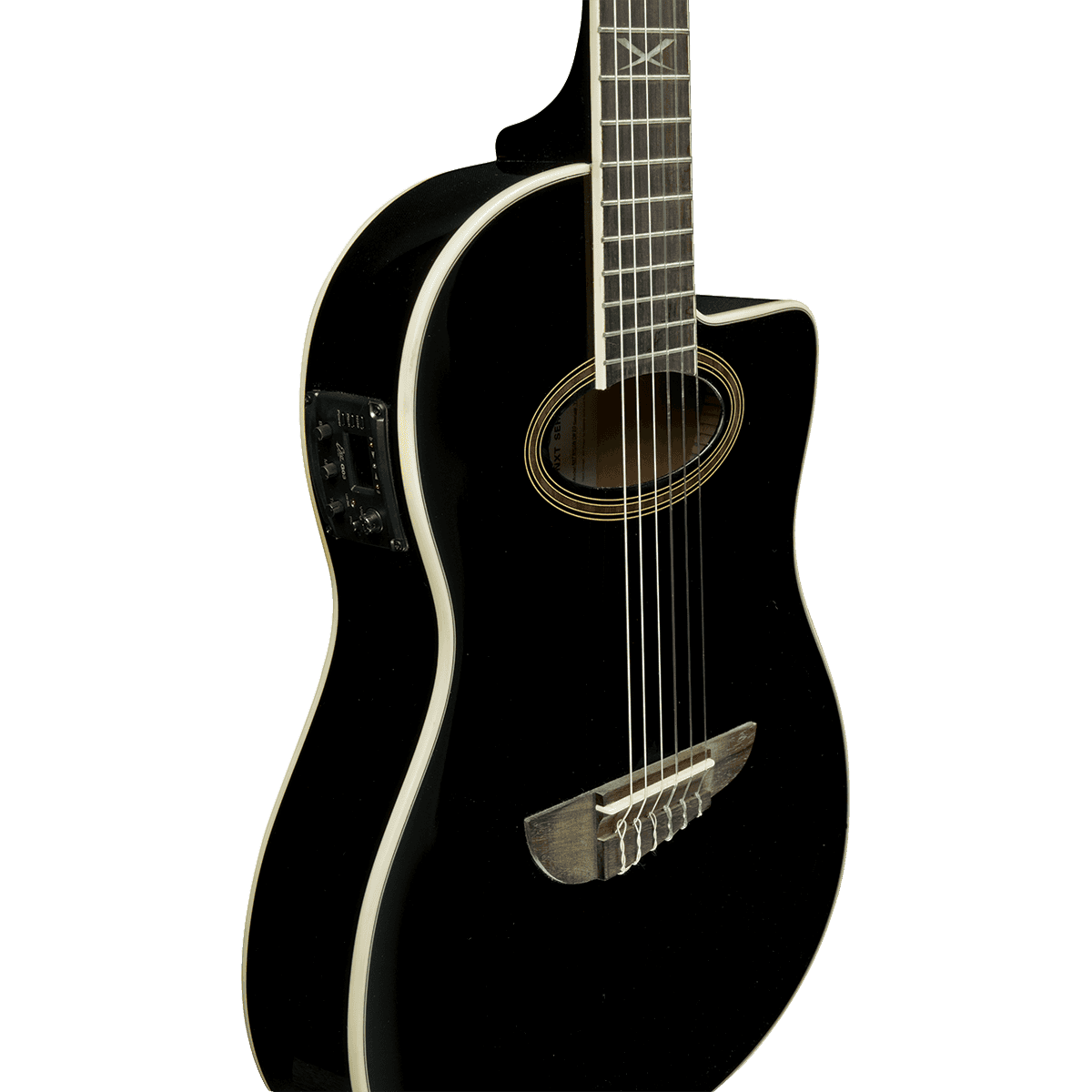 NXT N100CWE-BLK Nylon String Guitar by EKO | Black | Cutaway with Pickup/Preamp
