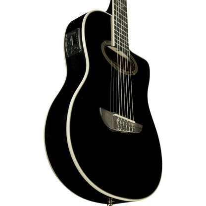 NXT N100CWE-BLK Nylon String Guitar by EKO | Black | Cutaway with Pickup/Preamp