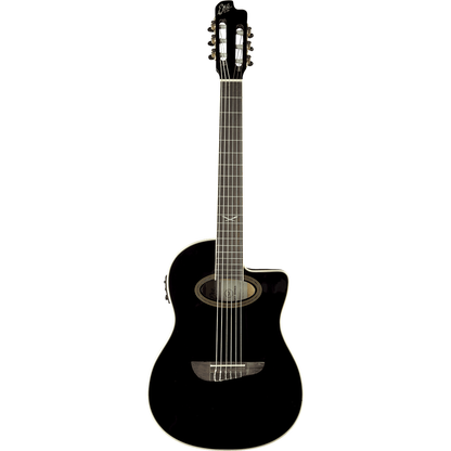 NXT N100CWE-BLK Nylon String Guitar by EKO | Black | Cutaway with Pickup/Preamp