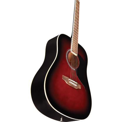 Ranger 6 Red Acoustic Dreadnought Guitar by Eko Guitars