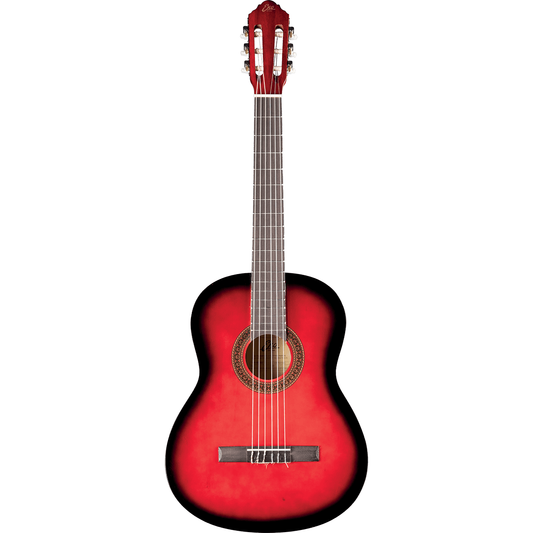 Eko CS-10 Red Burst | 4/4 Classical Guitar by Eko Guitars, Gig Bag Included