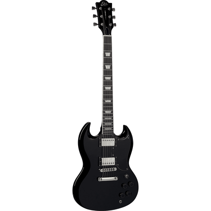 EKO Diavoletto DV10-BLK Starter SG Style Electric Guitar | Black Gloss Finish, Two Humbucker Pickups