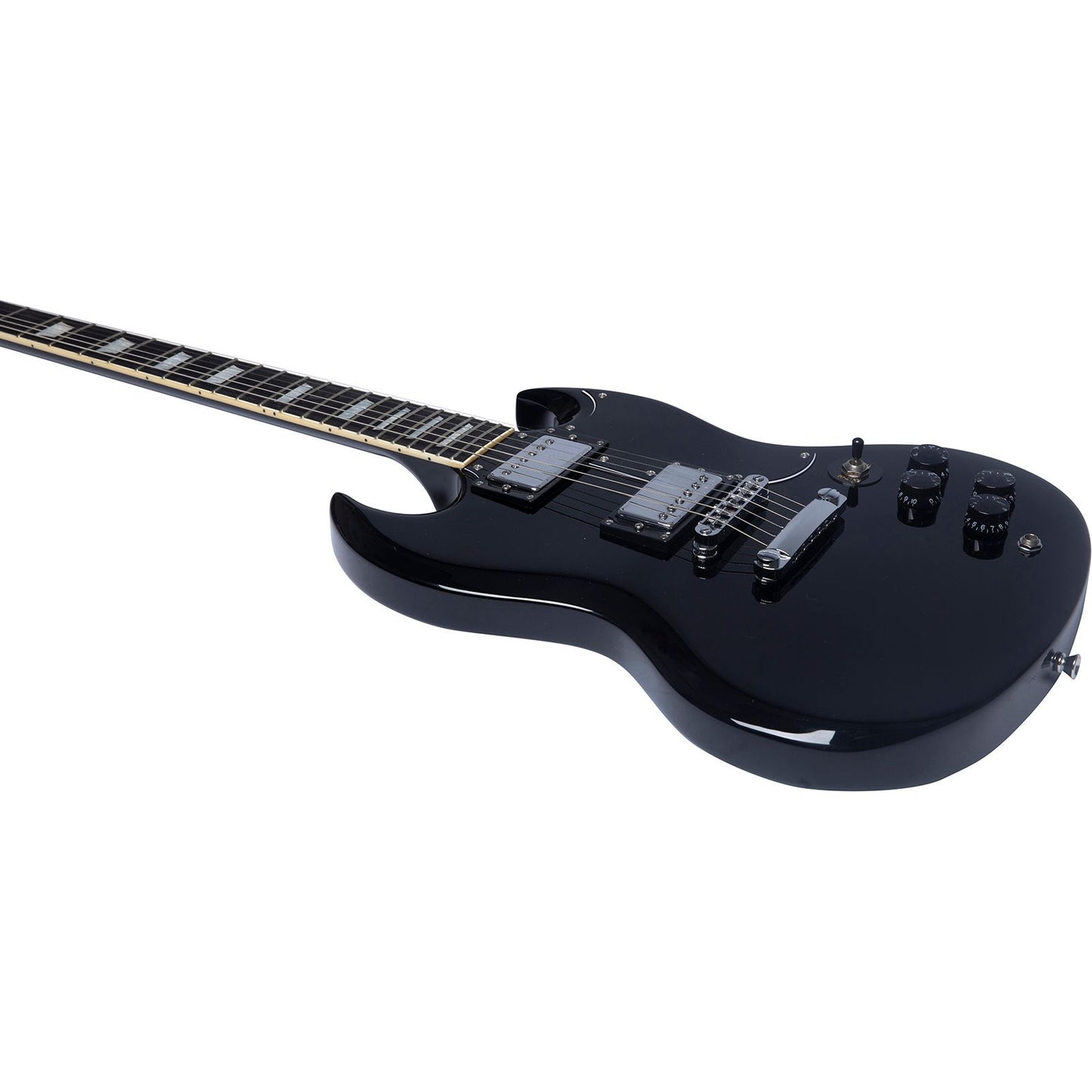 EKO DV300 Electric Guitar | Black Finish | Double Cut | High-Output Humbucking Pickups