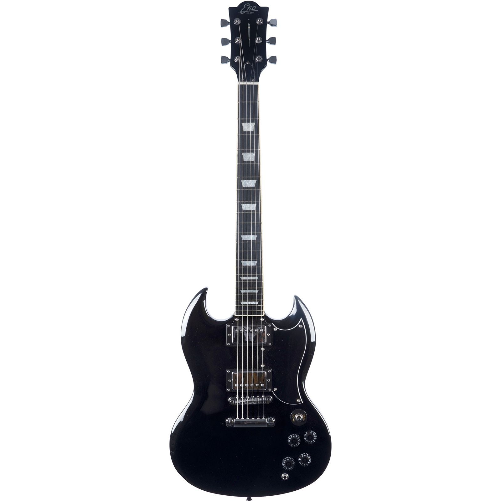 EKO DV300 Electric Guitar | Black Finish | Double Cut | High-Output Humbucking Pickups