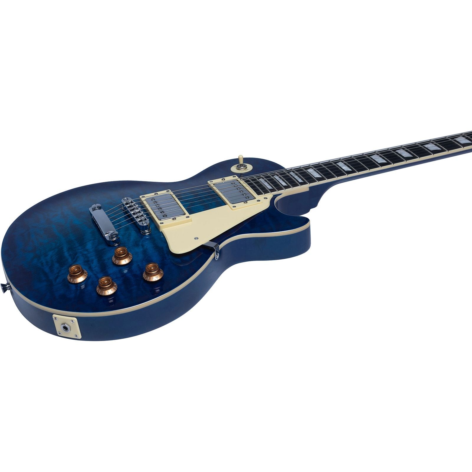 EKO LS300 Electric Guitar | Humbucker Pickups | Single Cut | Quilted Blue Finish