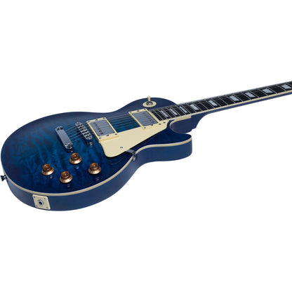 EKO LS300 Electric Guitar | Humbucker Pickups | Single Cut | Quilted Blue Finish