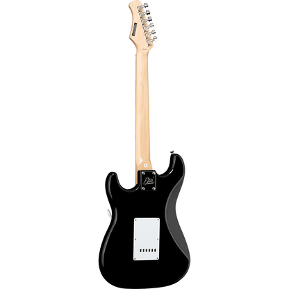 EKO S300BLK Electric Guitar |  Gloss Black Finish | Tremolo | 3 Single Coil Pickups | Includes Free Guitar Cable