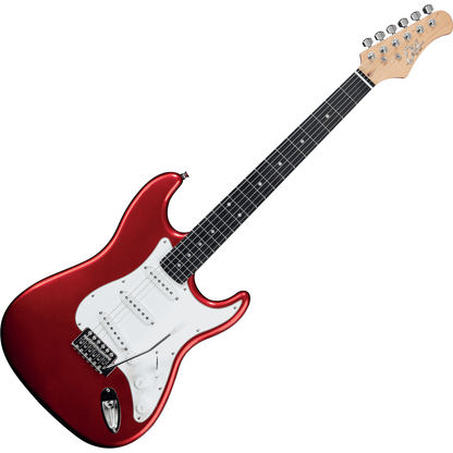 EKO S300RED Electric Guitar |  Candy Red Finish | Tremolo | 3 Single Coil Pickups | Includes Free Guitar Cable