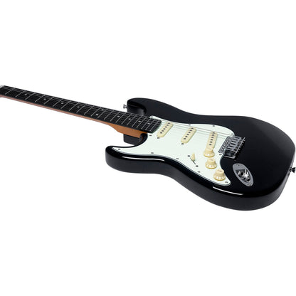 EKO ST300-LH Electric Guitar | Black Finish | Tremolo Bridge | 3 Single Coil Pickups | Left-Handed