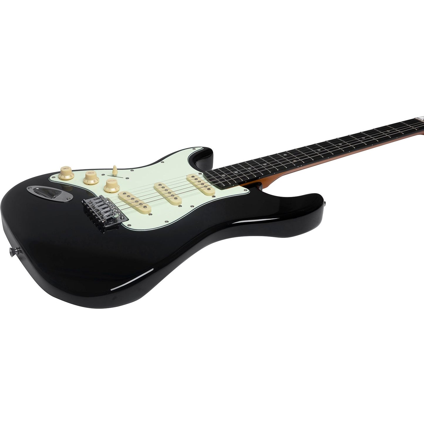 EKO ST300-LH Electric Guitar | Black Finish | Tremolo Bridge | 3 Single Coil Pickups | Left-Handed