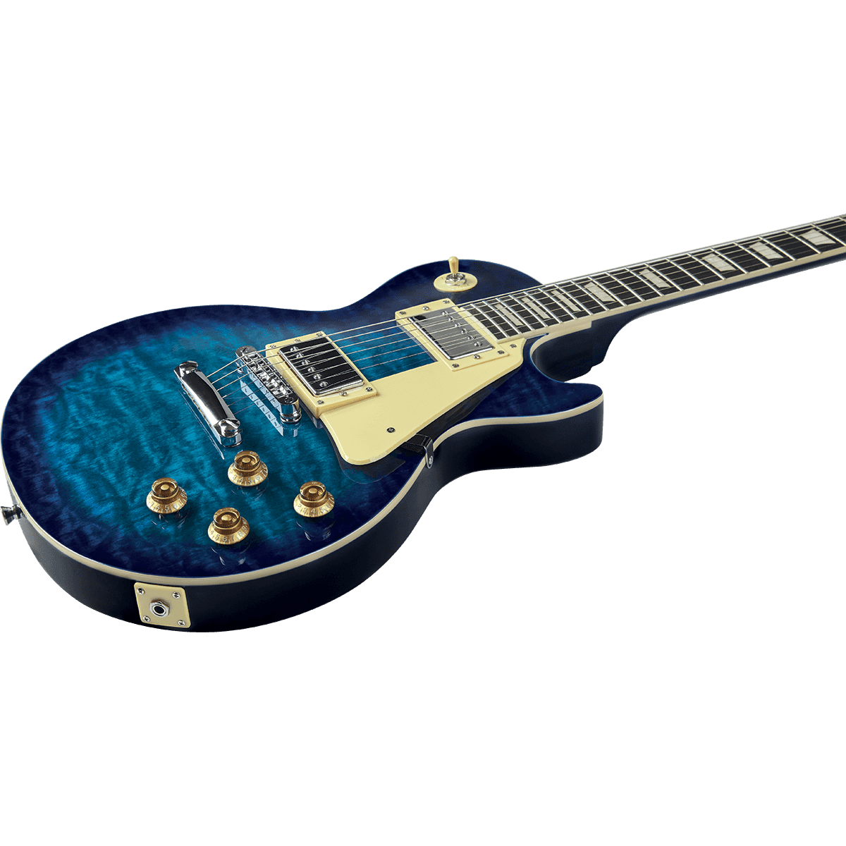 EKO VL480-BLU Electric Guitar | Quilted Blue Finish | Humbucker Pickups | Single Cut Shape