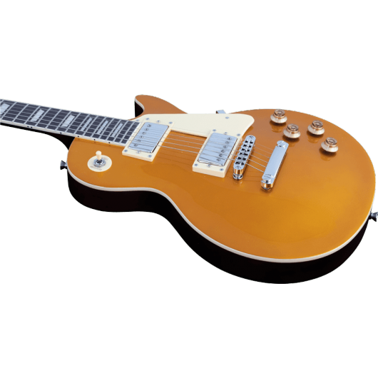 EKO VL480-GLD Electric Guitar | Aged Gold Sparkle Finish  | Humbucker Pickups | Les Paul Shape