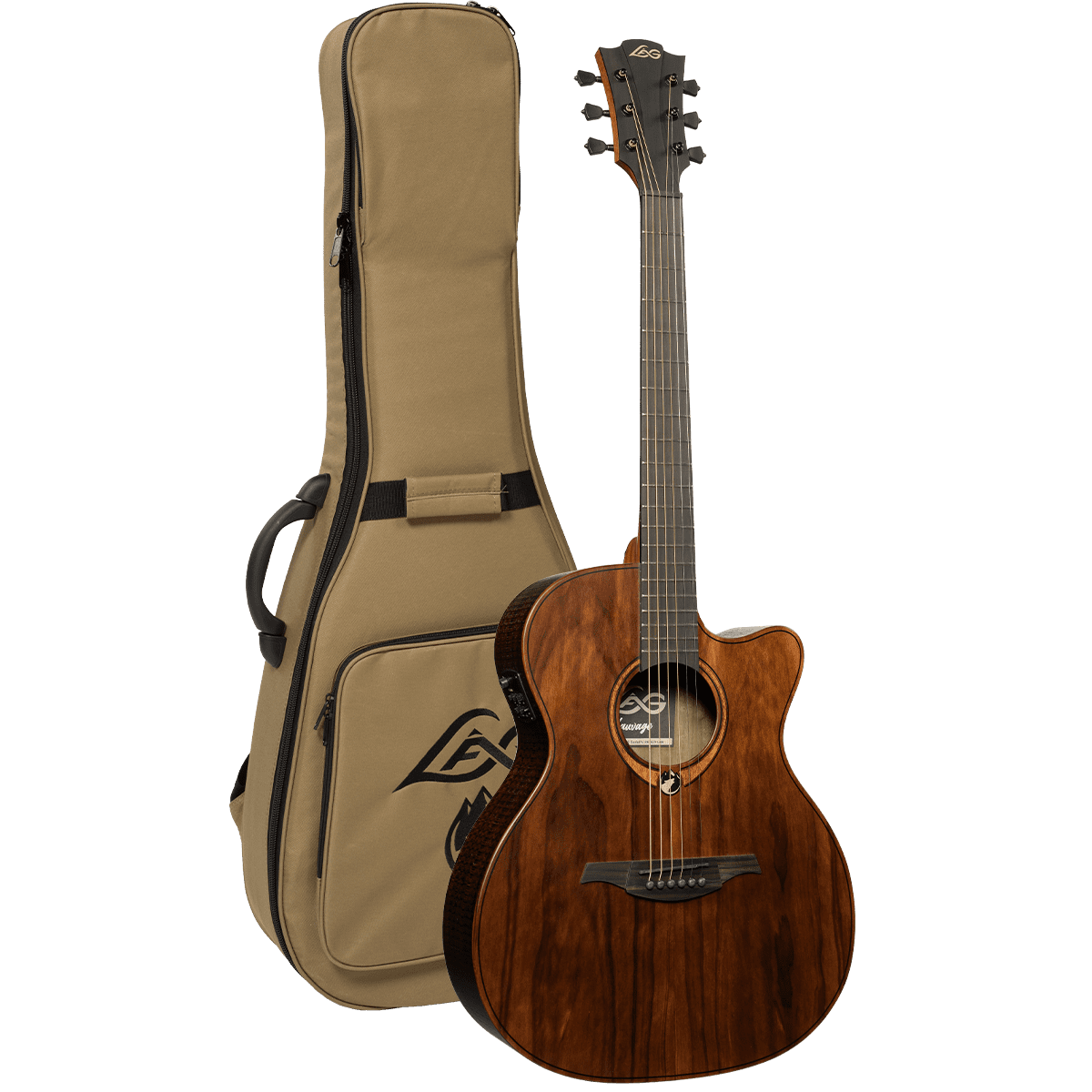 Auditorium Cutaway Electro Acoustic Guitar Sauvage by Lâg | Includes Case and Cable | GLA SAUVAGE-ACE