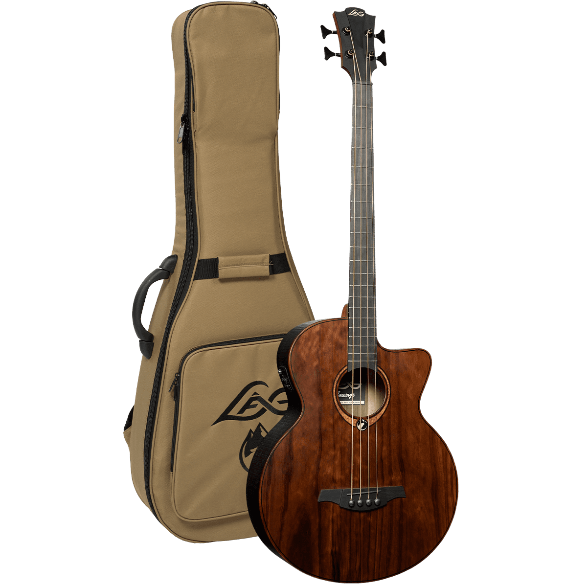 Lag Sauvage-BCE Jumbo Electro Acoustic Bass Guitar with Cutaway | Includes a Soft Case