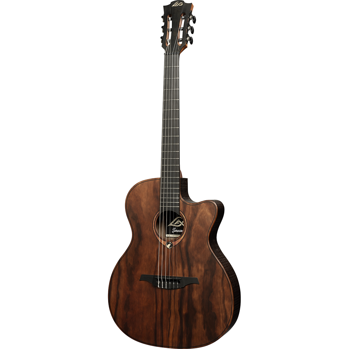 Lâg SAUVAGE-N-ASCE Nylon Auditorium Slim Cutaway Electro Acoustic Guitar | Includes Case and Cable | GLA SAUVAGE-N-ASCE