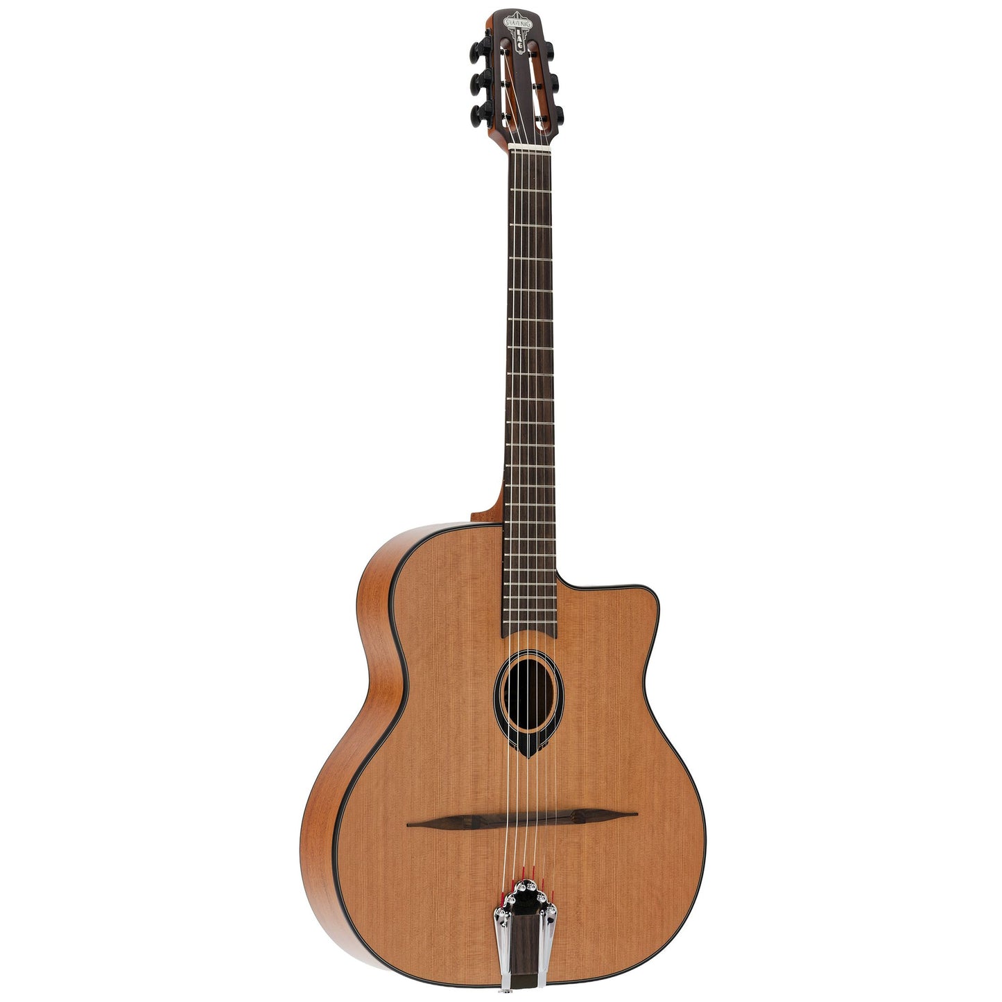 Lag Swing SL100 Acoustic Gypsy Jazz Guitar | Solid Red Cedar Top | Included Gig Bag