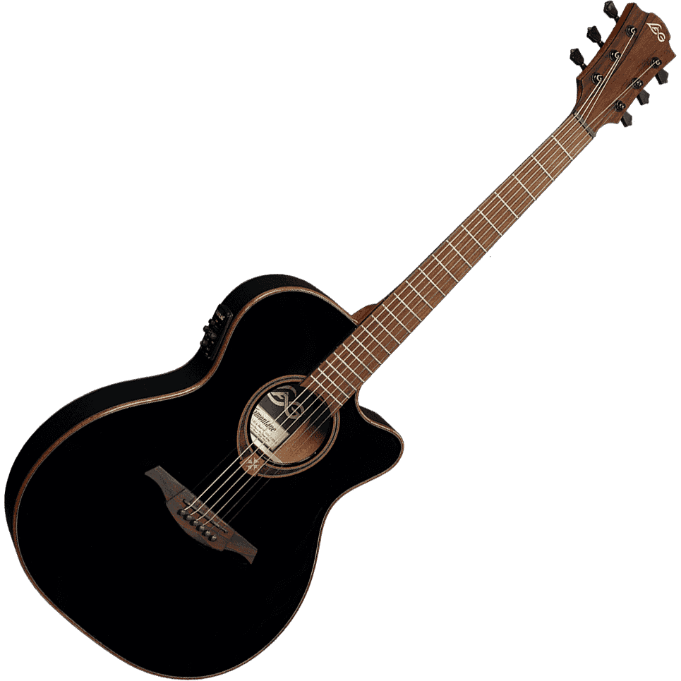 Auditorium Slim Cutaway Black Electro Acoustic Guitar Tramontane by Lâg | T118ASCE-BLK
