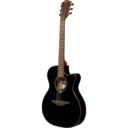 Auditorium Slim Cutaway Black Electro Acoustic Guitar Tramontane by Lâg | T118ASCE-BLK