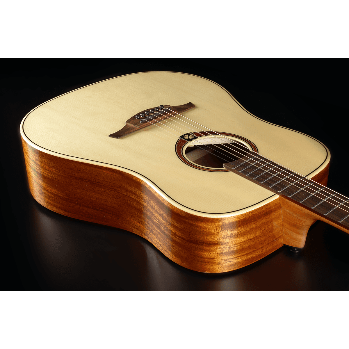 Steel Strings Dreadnought Acoustic Guitar Tramontane 88 by Lag | Natural Finish