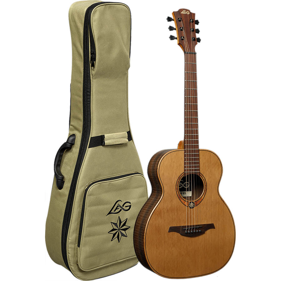 ​Sauvage Travel Acoustic Guitar by Lâg | Includes Case | GLA TRAVEL-RCS | Solid Red Cedar