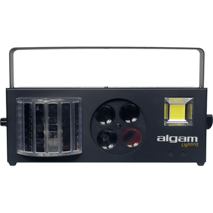 Hybrid 4 by Algam Lighting | 4 in 1 Light Show | Strobe, RGBW Derby, RGBW Gobo and Red and Green Lasers | Sound Response Mode | DMX and Automatic Mode Options