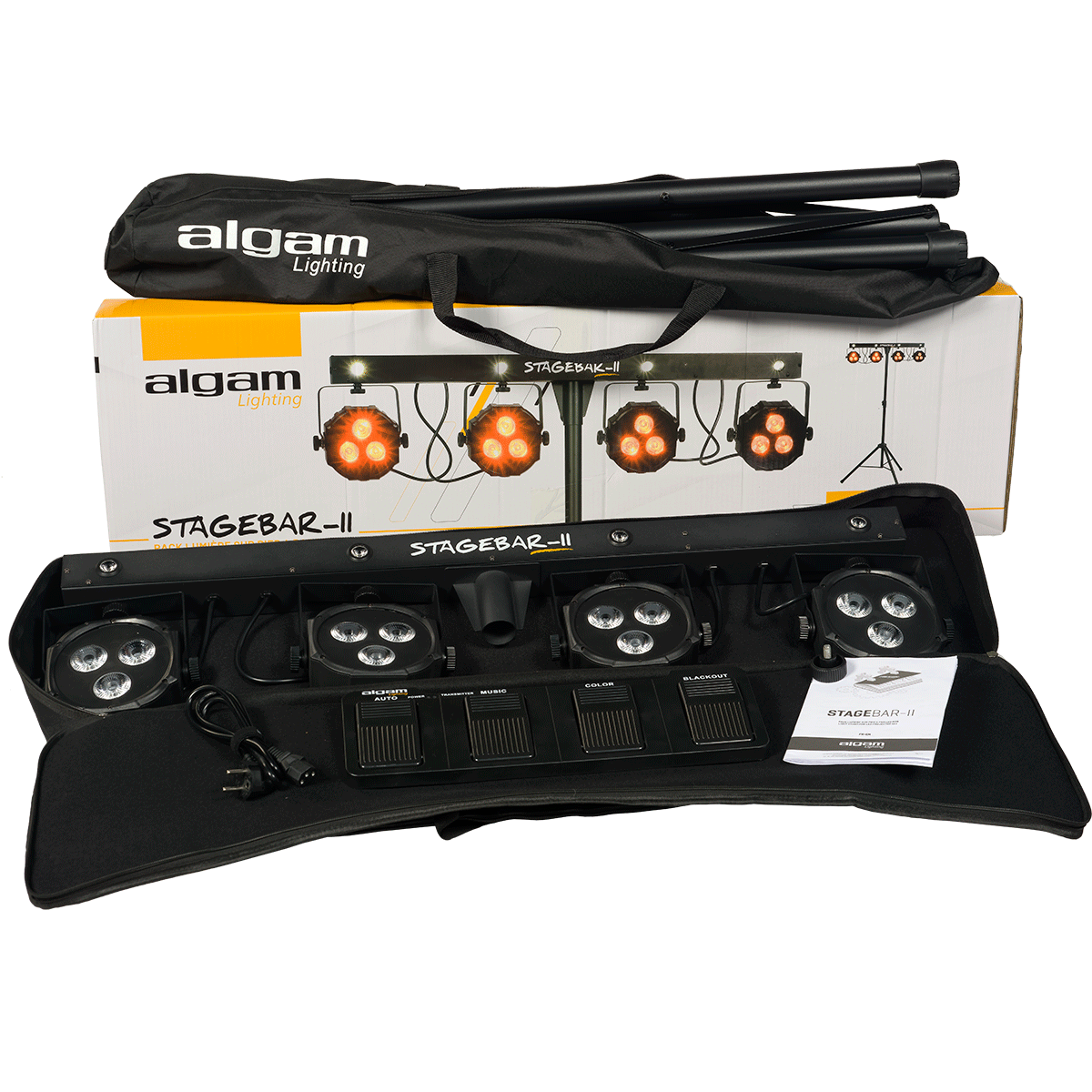Algam Lighting Stagebar II | 2 in 1 LED Spotlight on a Stand with Foot Controller