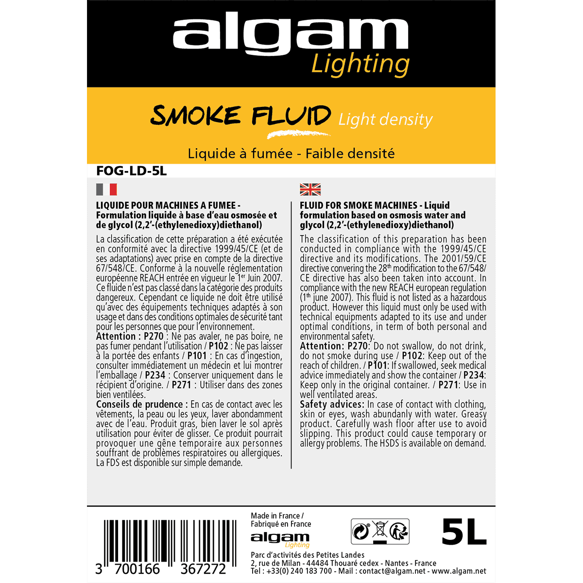 Algam Lighting | Smoke Liquid Low Density 5L
