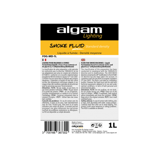 Algam Lighting FOG-MD-1L | Smoke Liquid Standard Density 1L