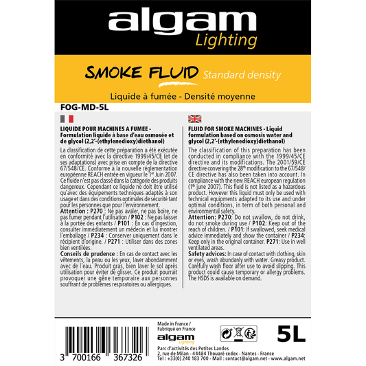 Algam Lighting FOG-MD-5L | Smoke Liquid Medium Density 5L