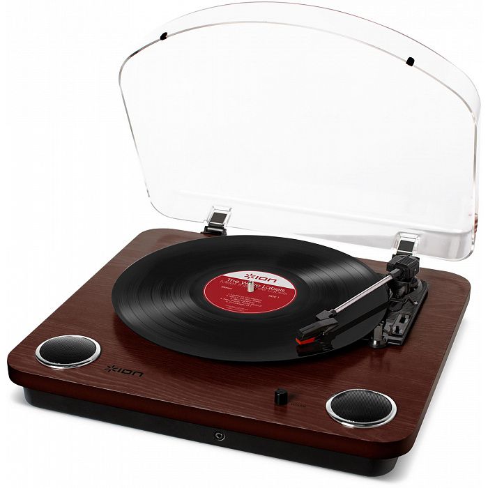 ION Audio Max LP Dark Wood - Vinyl Record Player with Built In Speakers in Dark Wood Finish