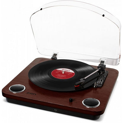 ION Audio Max LP Dark Wood - Vinyl Record Player with Built In Speakers in Dark Wood Finish