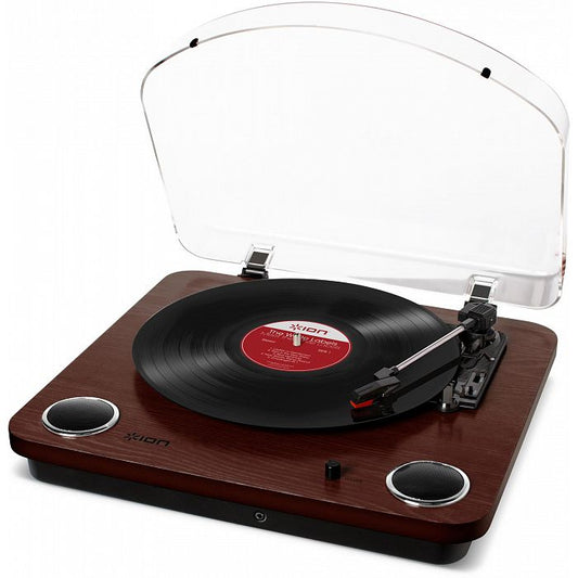 ION Audio Max LP Dark Wood - Vinyl Record Player with Built In Speakers in Dark Wood Finish