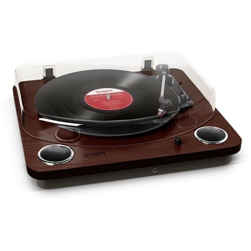 ION Audio Max LP Dark Wood - Vinyl Record Player with Built In Speakers in Dark Wood Finish