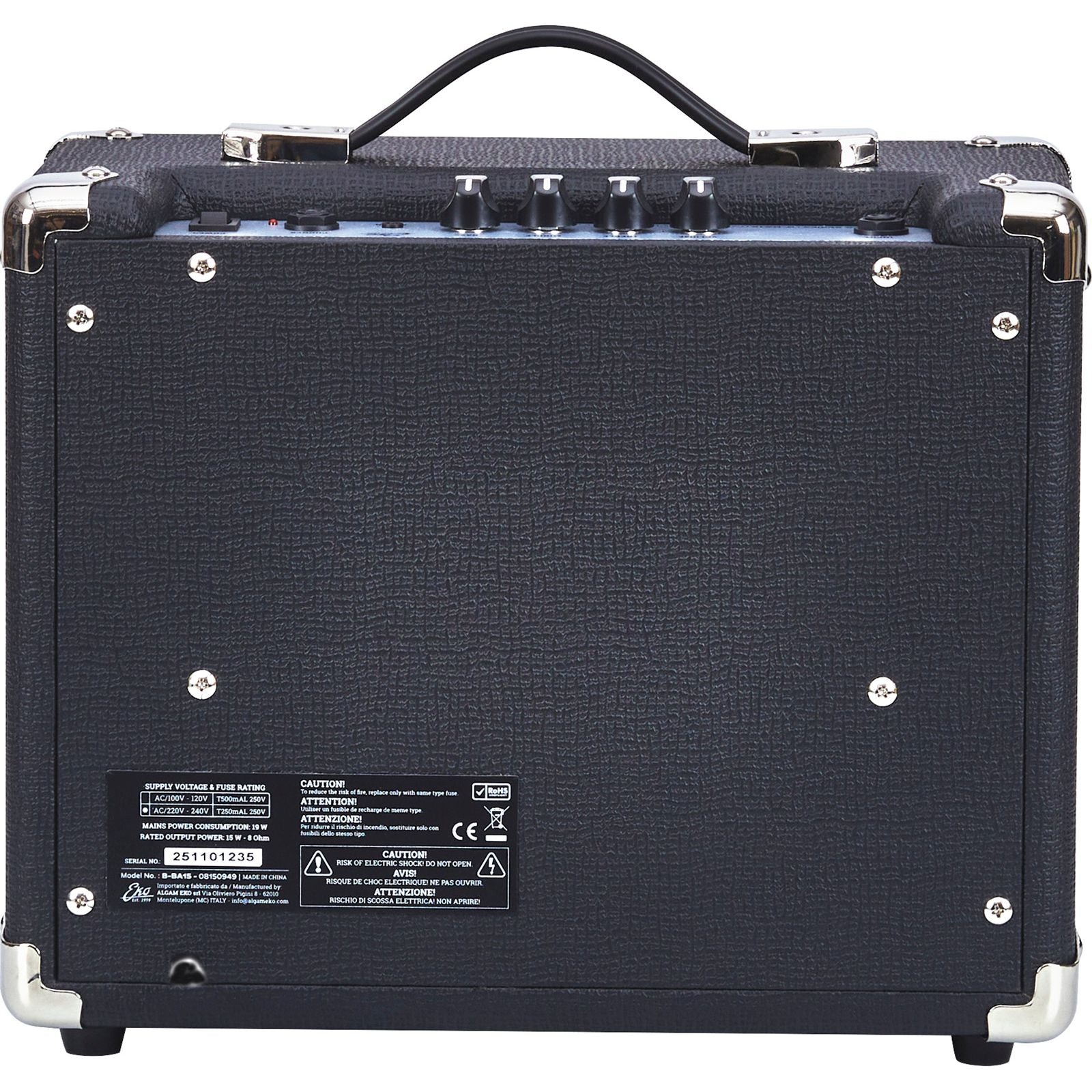 EKO BA15 Electric Bass Guitar Amplifier | 15 Watt with 8” Speaker