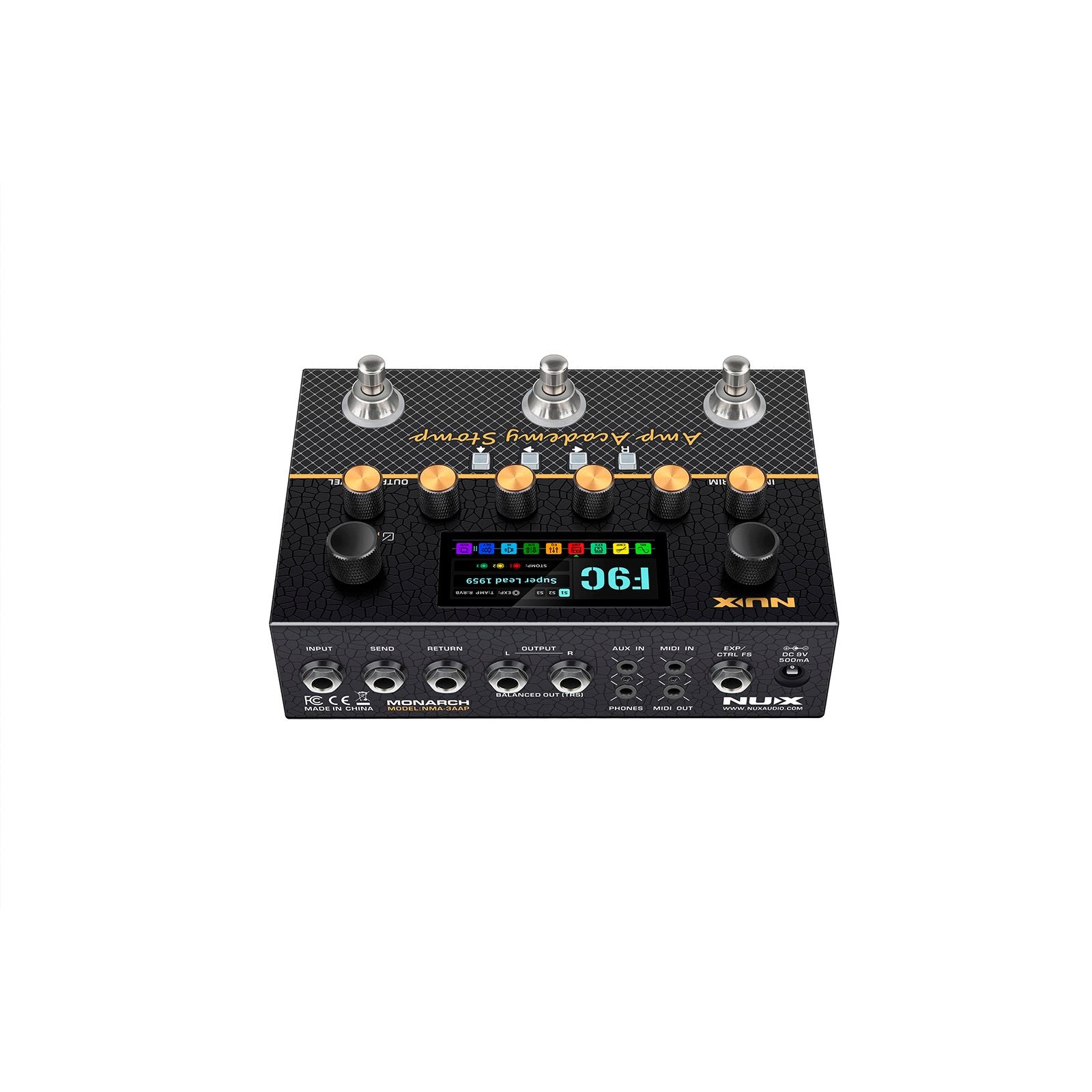 NUX Amp Academy Stomp Modeling Guitar Processor | Stereo Amp Modeler