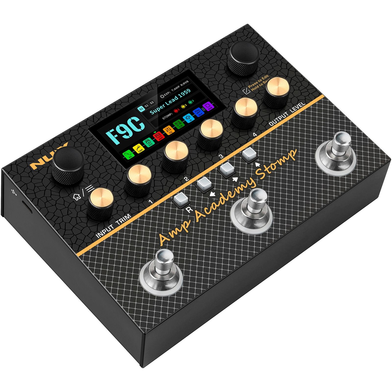 NUX Amp Academy Stomp Modeling Guitar Processor | Stereo Amp Modeler