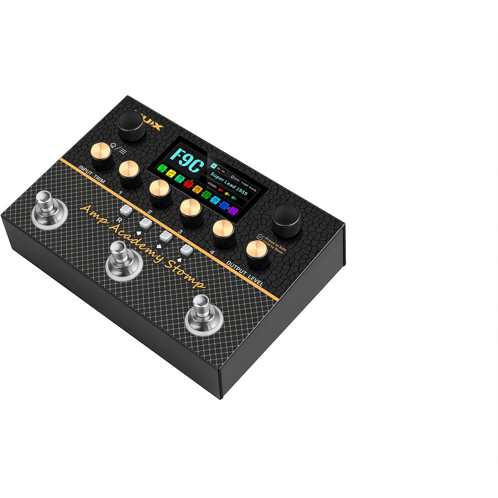 NUX Amp Academy Stomp Modeling Guitar Processor | Stereo Amp Modeler