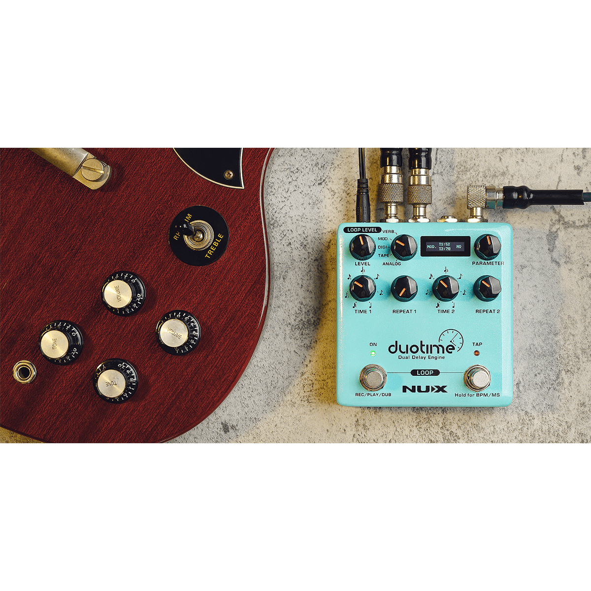 NUX Duotime Stereo Delay by NUX | Independent Time/ Subdividsions | MNU DUOTIME by NUX | NDD-6