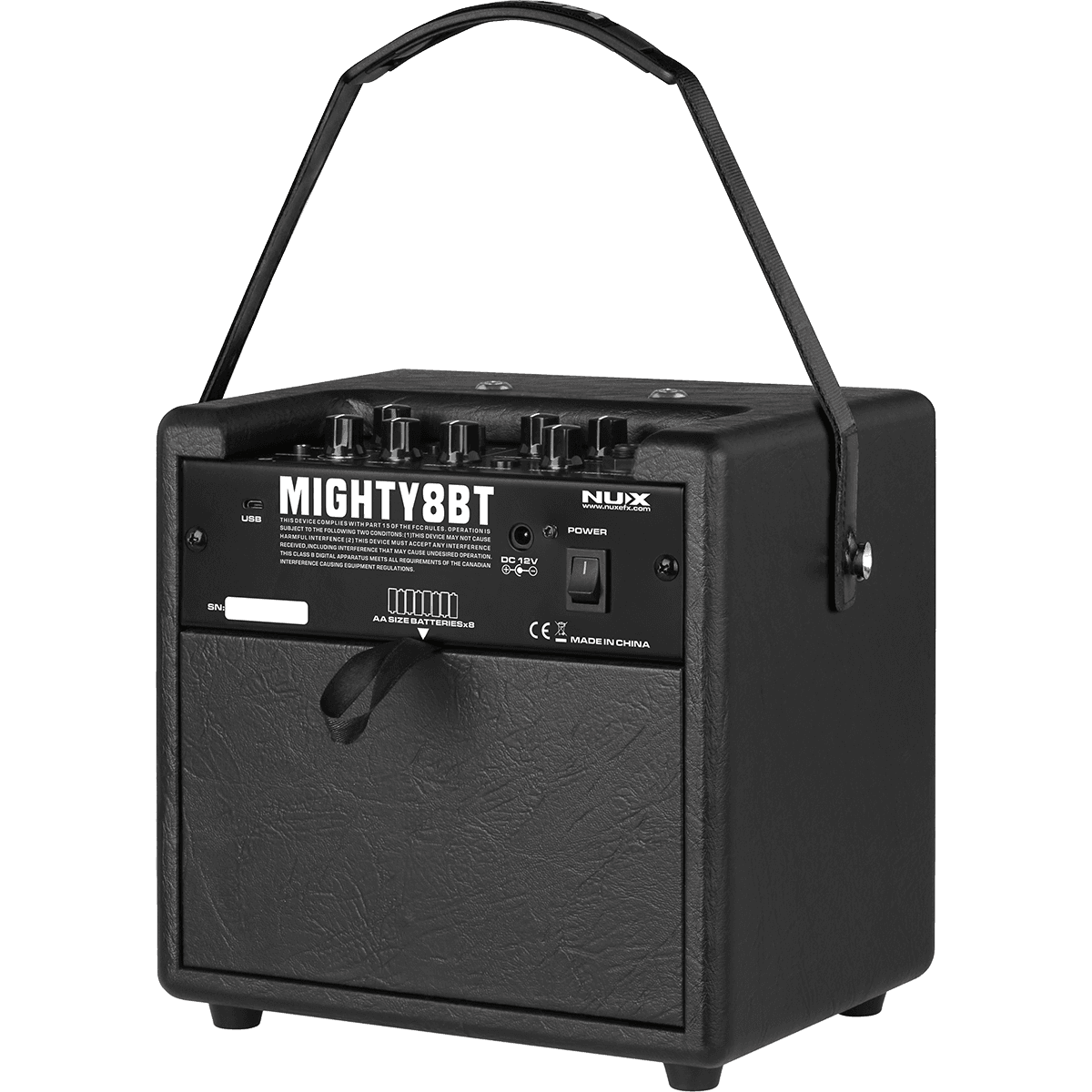 NUX MIGHTY 8 BT | Portable 8 watt Guitar Amplifier with Bluetooth | 12V or 8 AA Battery