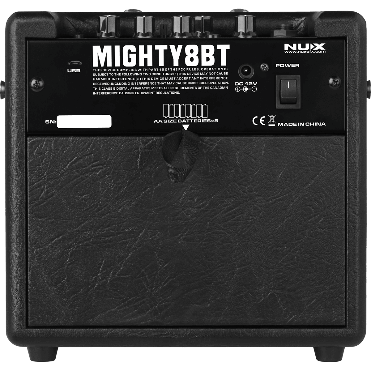 NUX MIGHTY 8 BT | Portable 8 watt Guitar Amplifier with Bluetooth | 12V or 8 AA Battery