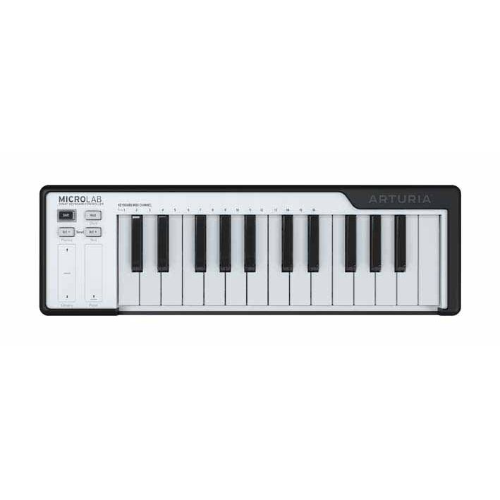 Arturia MicroLab | 25-key controller keyboard, 2 touch strips, Free software instruments and recording software, Black